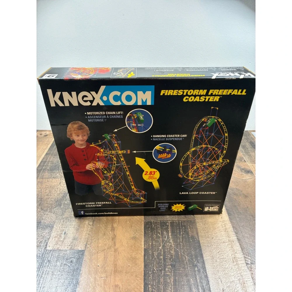 K'NEX Firestorm Freefall Coaster Building Set 674pc Motorized Ages 9+ New Sealed